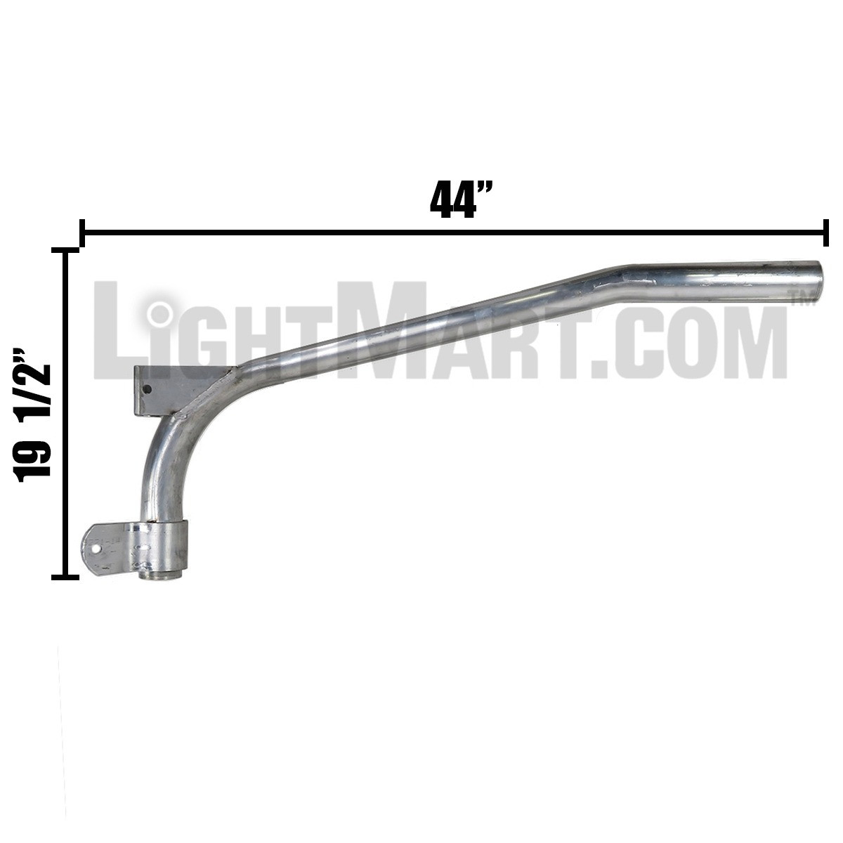 cantilever_bracket_aluminum_4_foot_side_dimensions__46637.1622620013.jpg 4 Foot Cantilever Style Wood Pole Bracket, 2 Inch Diameter Aluminum Pipe