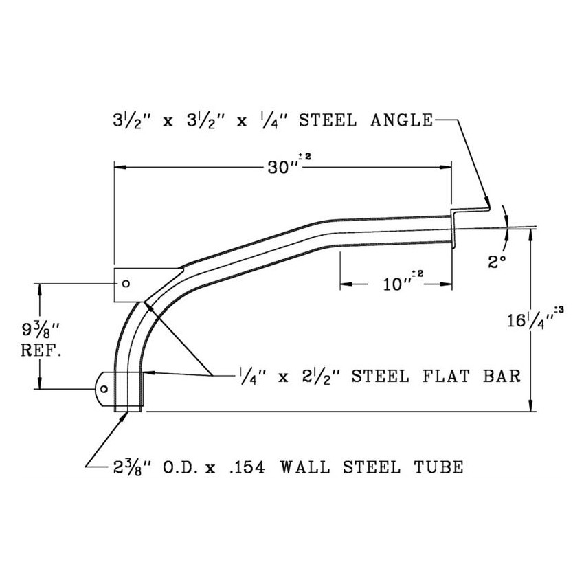 wpb1091dr__50407.1622621107.jpg 30 Inch Single Cross Arm Wood Pole Bracket, 2 Inch Diameter Steel Pipe