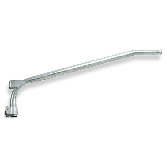 wpb1029detail__04851.1622631393.jpg 8 Foot Cantilever Style Wood Pole Bracket, 2 Inch Diameter Steel Pipe - SeeLight LED Lighting