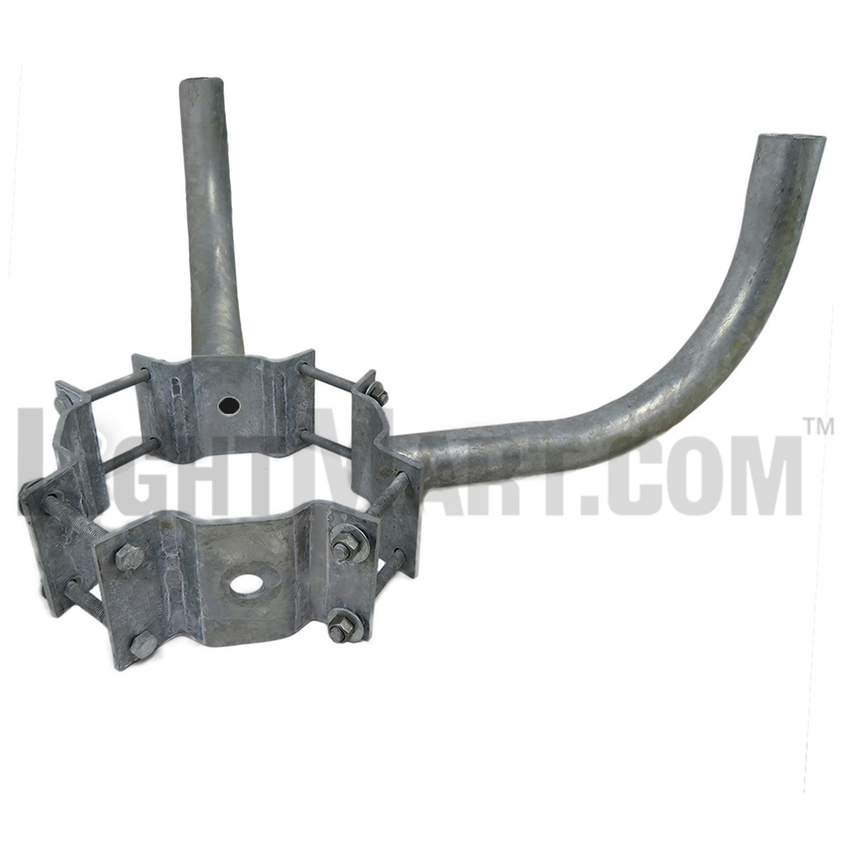 wrap_around_bracket_2_arm_alternate_view_1__47741.1622630687.jpg 2 Arm Wrap Around Bracket for Wood Poles with 10-13 inch Diameter