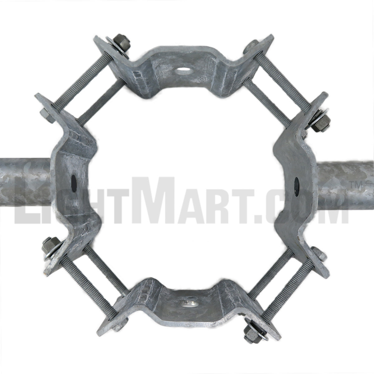 wrap_around_bracket_2_arm_top_view_1__73609.1622621614.jpg 2 Arm Wrap Around Bracket for Wood Poles with 10-13 inch Diameter