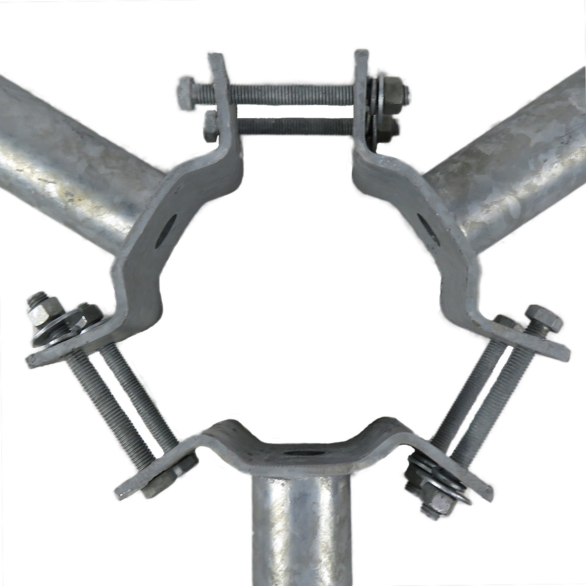 3 Arm Wrap Around Bracket for Wood Poles with 10-13 inch Diameter, with Arms at 120 Degrees