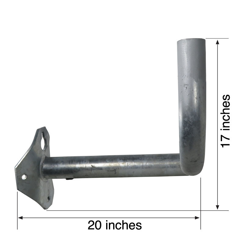 sideview__06193.1622619188.jpg Double Flood Light Bracket for Wood Poles, 30 Inch Spread, 2 Inch Diameter Steel Pipe
