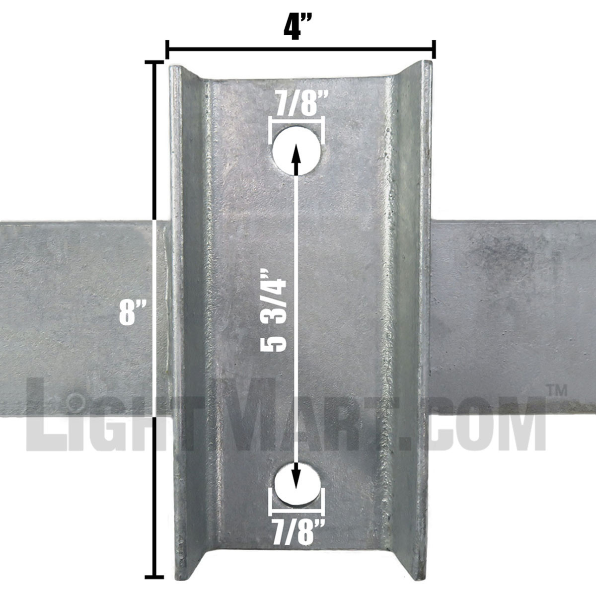 Four Light Sports Lighting Bracket with Underbraces