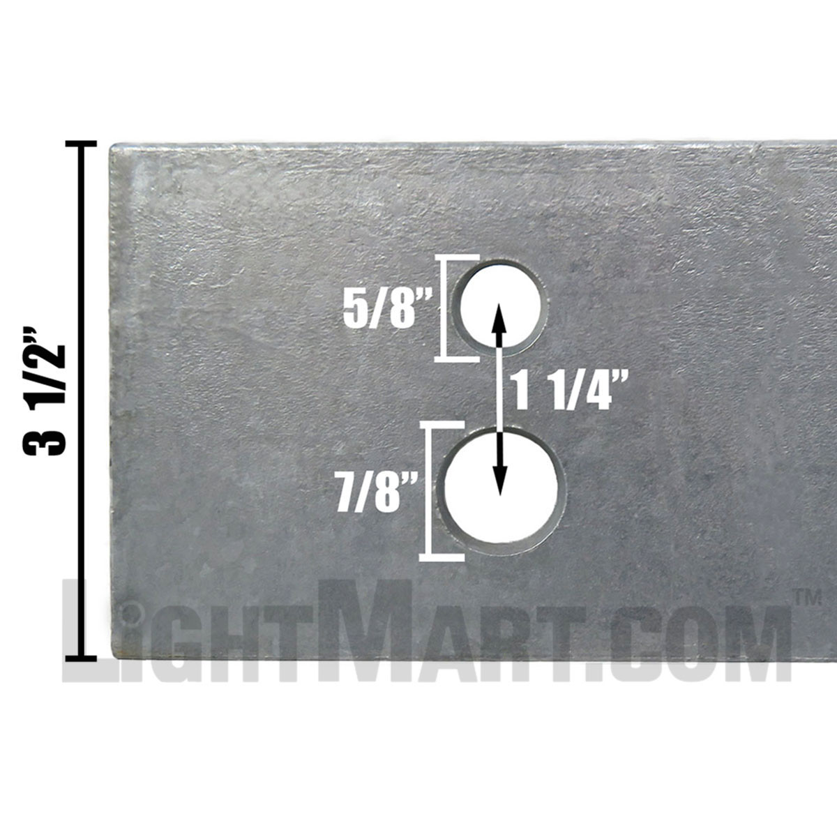 Four Light Sports Lighting Bracket with Underbraces