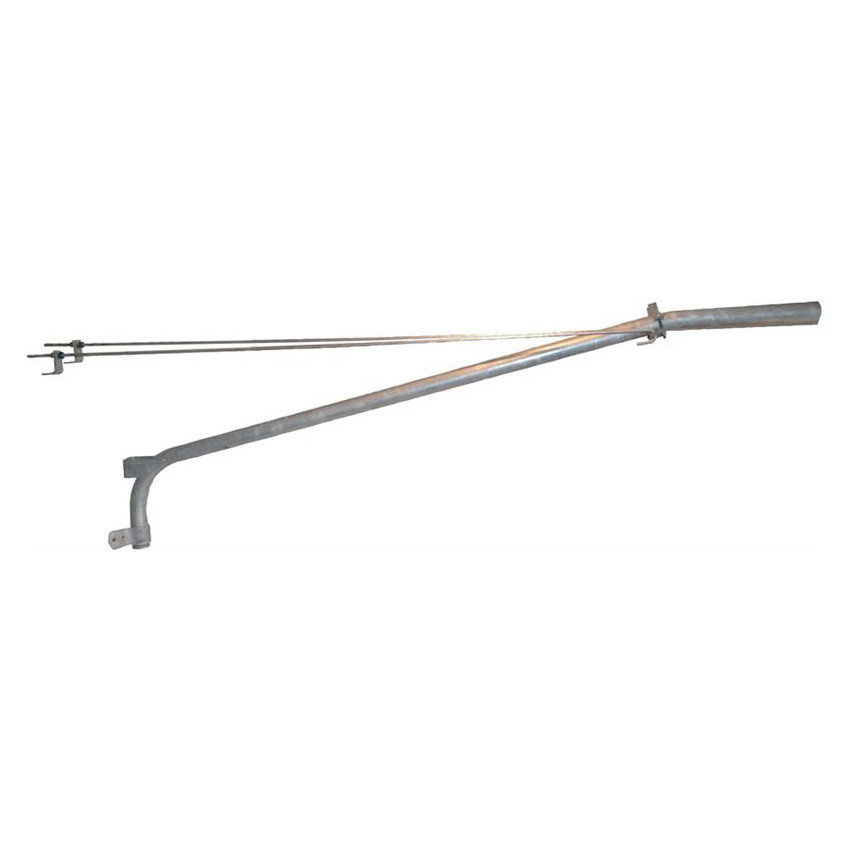 wpb1048detail__85293.1622622334.jpg 8 Foot Double Tie-Rod Wood Pole Bracket, 2 Inch Diameter Aluminum Pipe - SeeLight LED Lighting