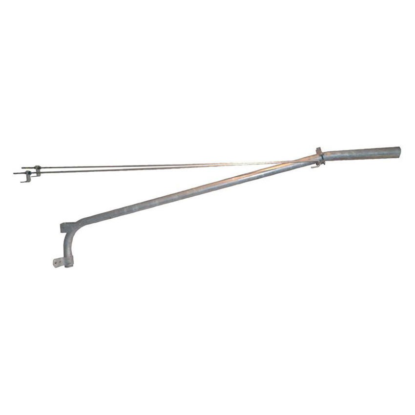 wpb1049detail__21562.1622631440.jpg 10 Foot Double Tie-Rod Wood Pole Bracket, 2 Inch Diameter Aluminum Pipe - SeeLight LED Lighting